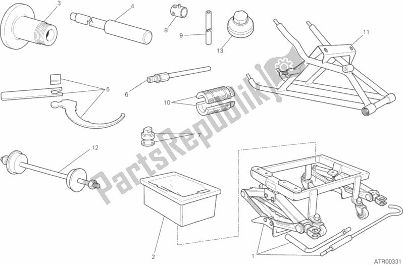 All parts for the 01c - Workshop Service Tools of the Ducati Superbike 1299 ABS 2017